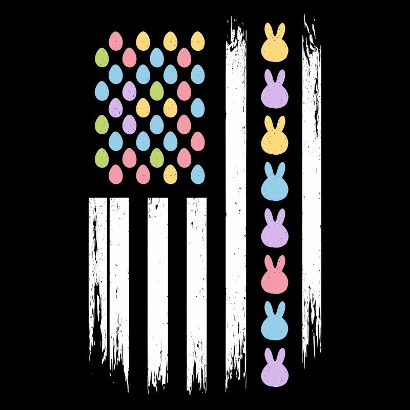 Easter Eggs Bunnies American Flag