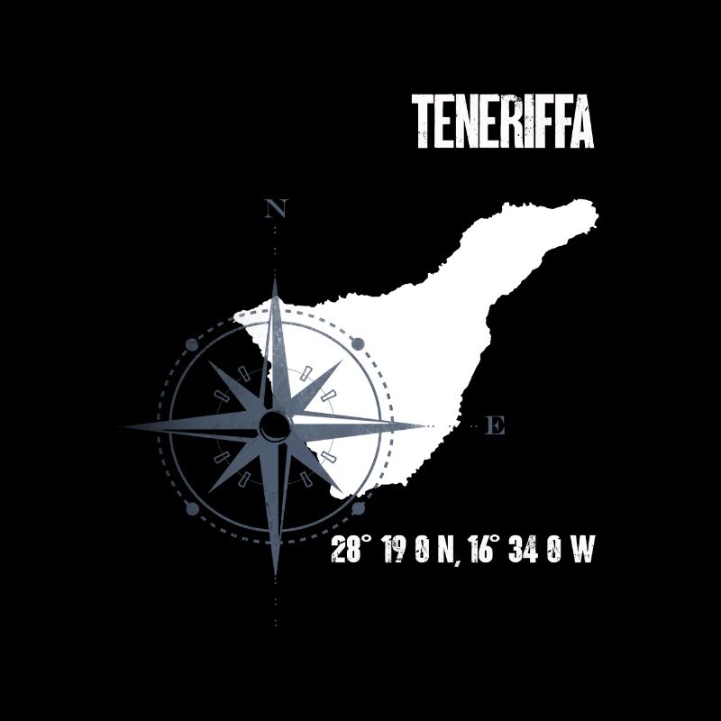 Tenerife Atlantic Island Coordinates Map Holiday