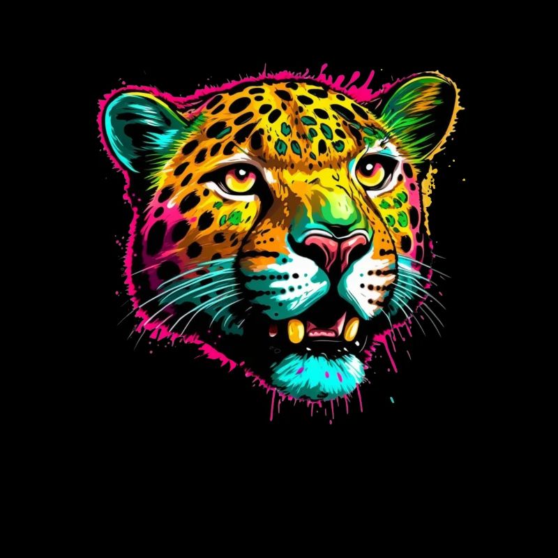 Regenbogen farbspritzer leopard gepar jaguar
