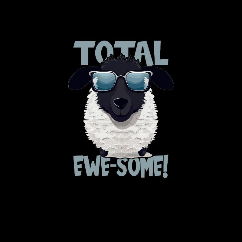 Comic sheep with slogan