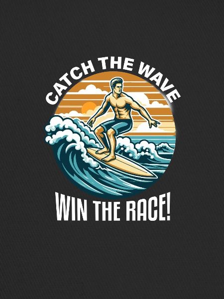 Surfing with the surfboard