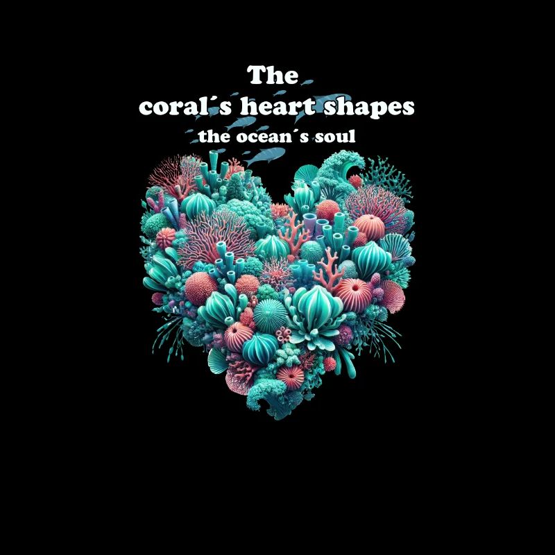 Coral Heart with Small Fish