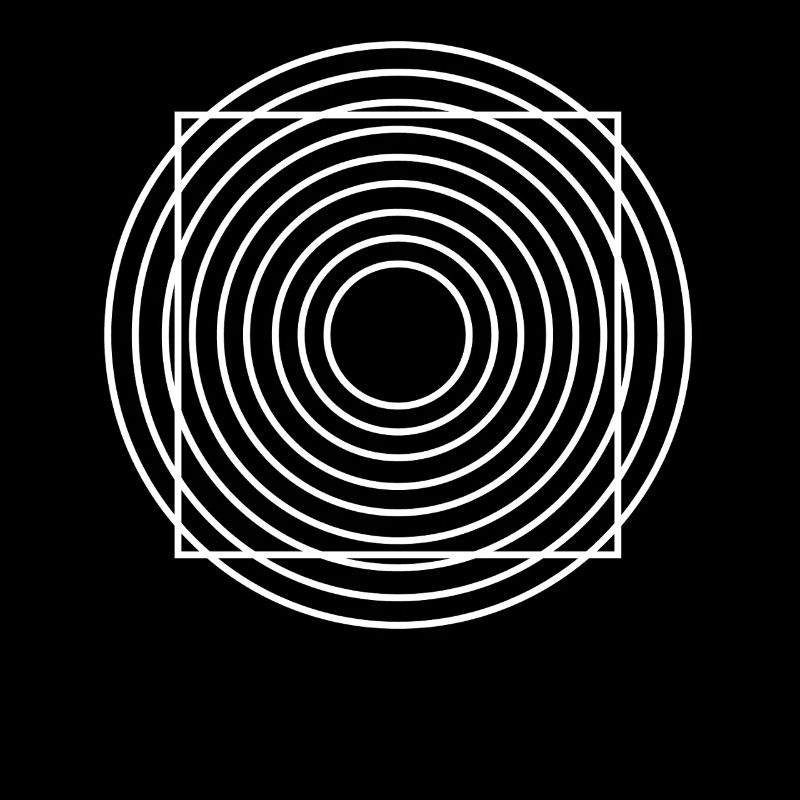 Geometric Illusion Circle Square Lines