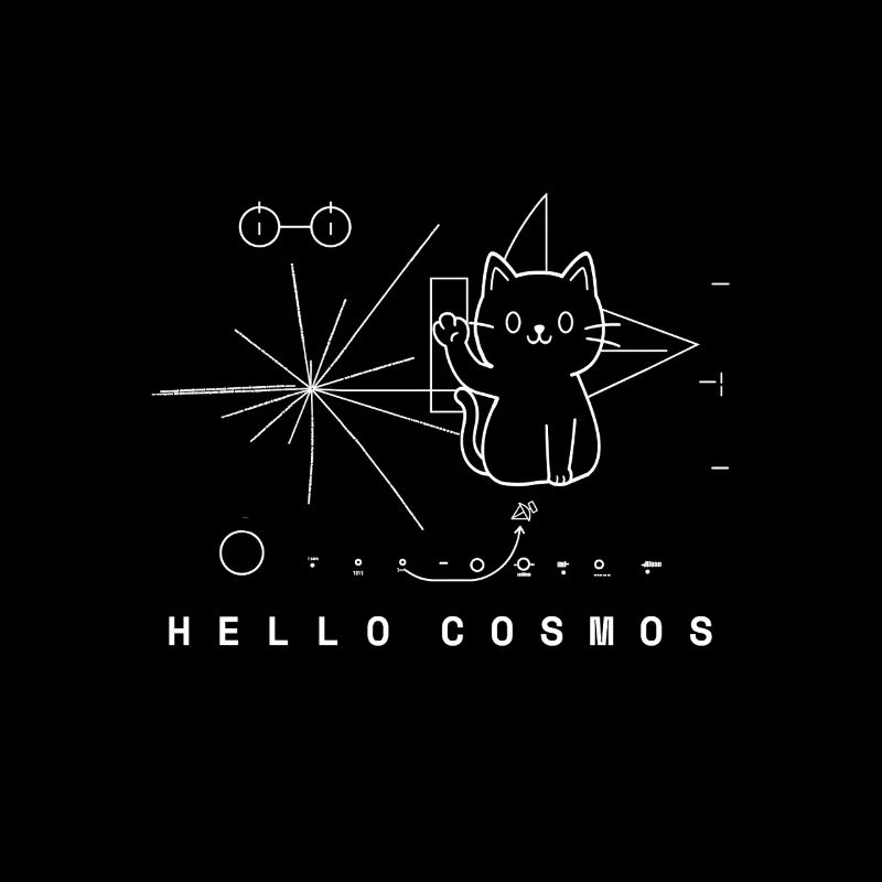 Rétro Maneki Neko Plaque Art de l’espace