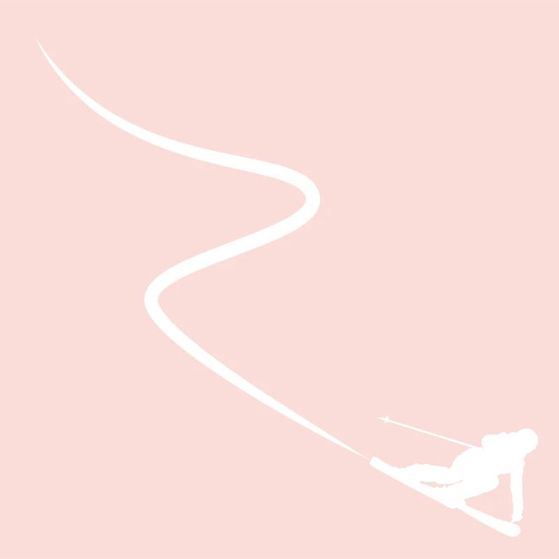 Skier pulls track behind deep snow