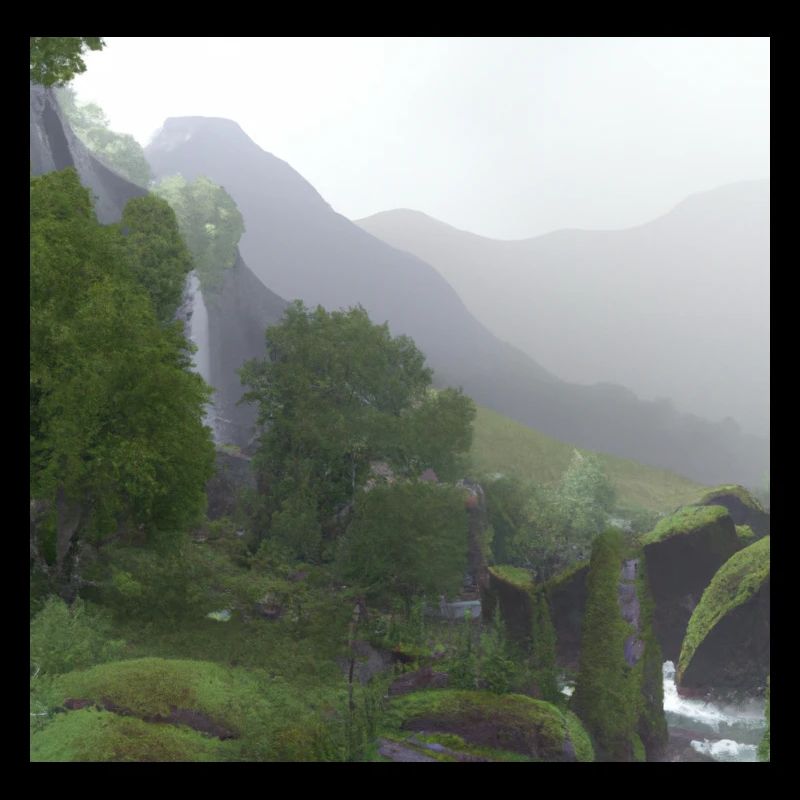 Beau paysage dans le brouillard