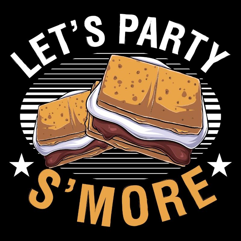 Marshmallow Camping Camper Funny Let's Party Smore