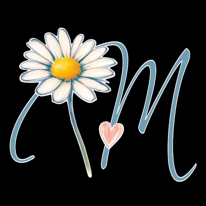 Buchstabe M Gänseblümchen Herz