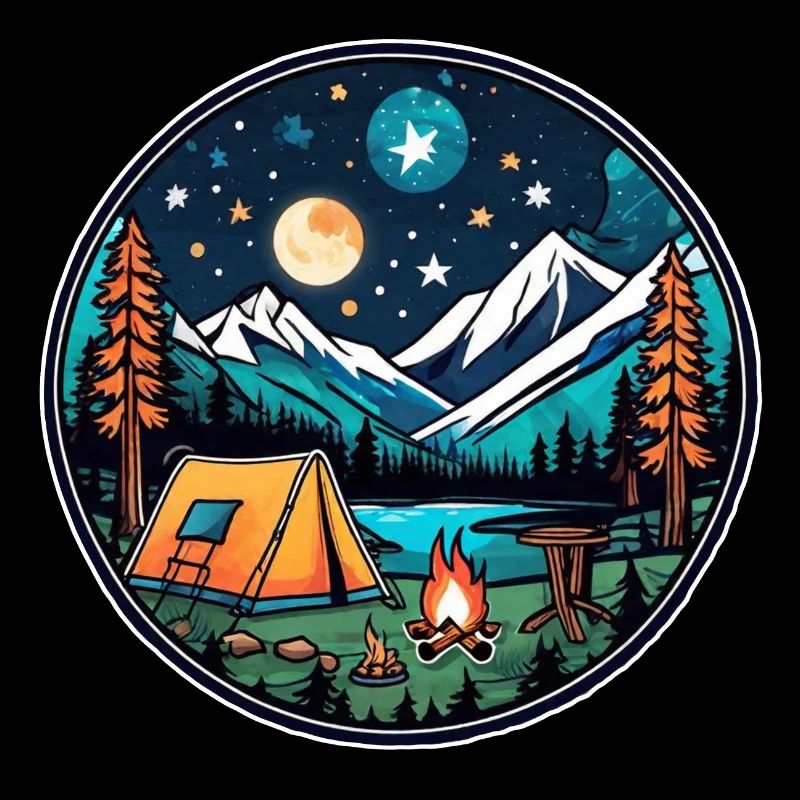 camping et feu de camp