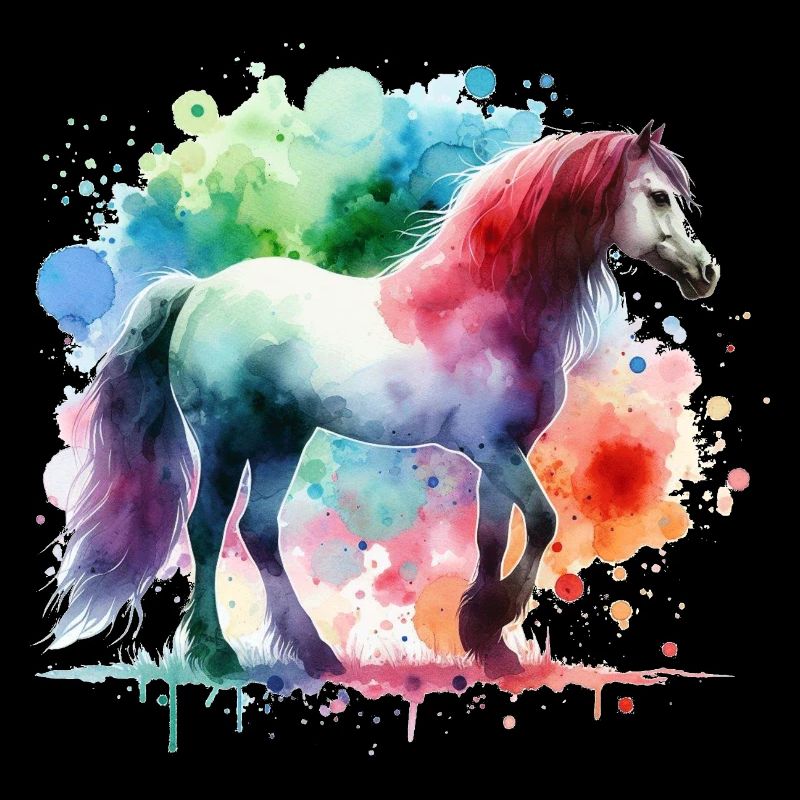Couleurs d’aquarelle de cheval