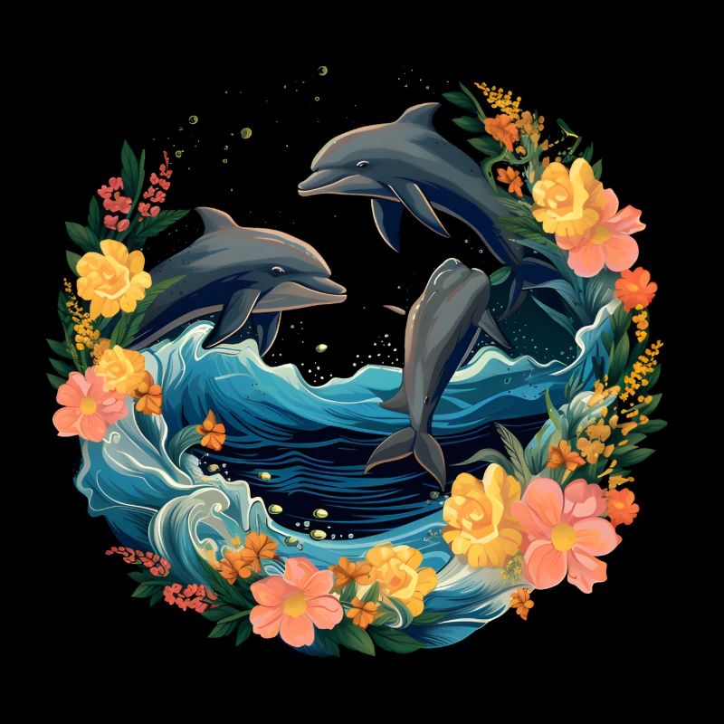 Three Dolphins under Water