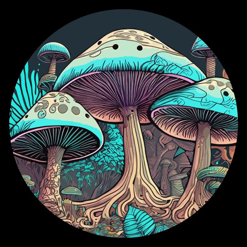 Jungle de champignons psychédéliques