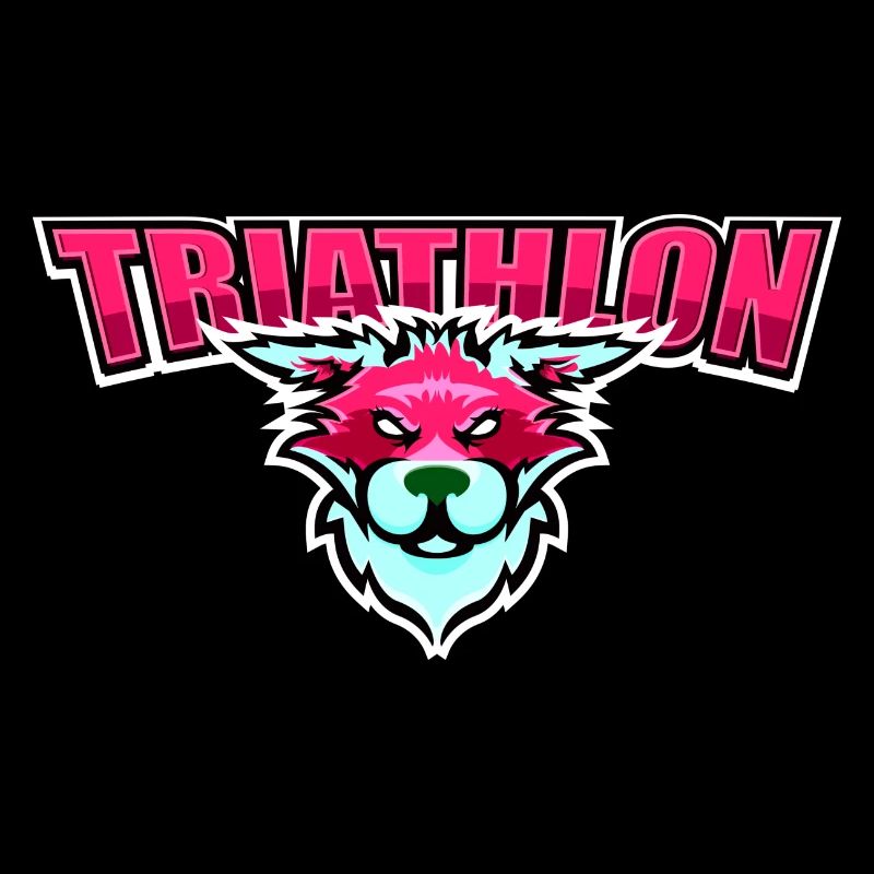 US highschool college Triathlon Maskottchen wolf