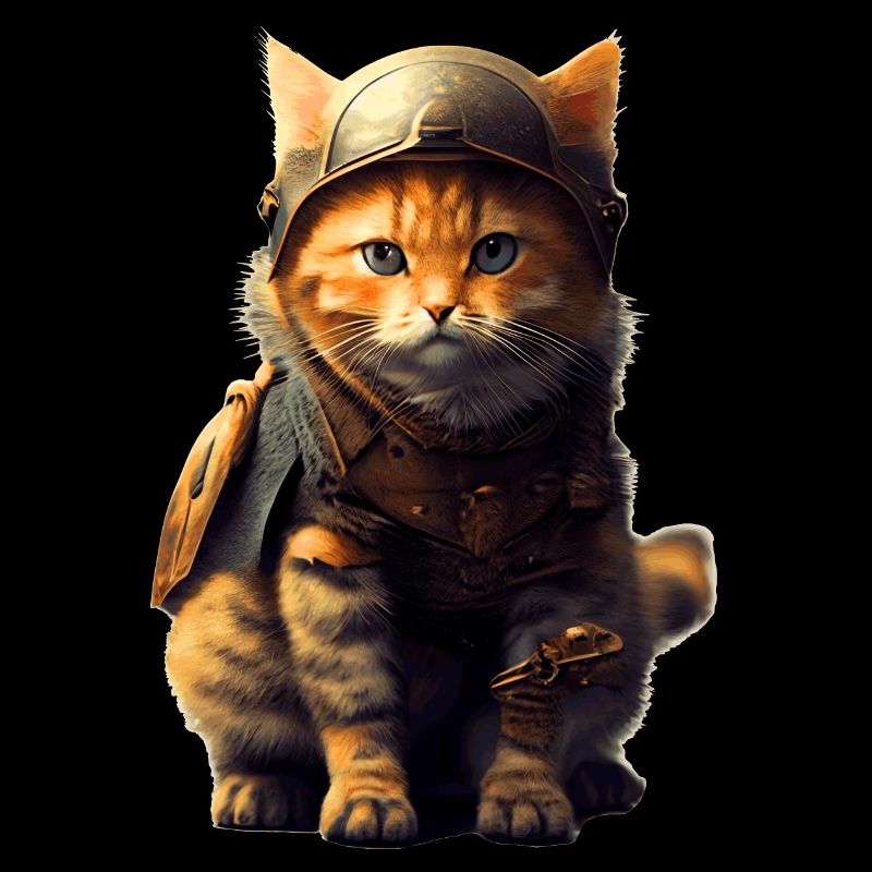 Cat dressed in medieval outfit mimics knight