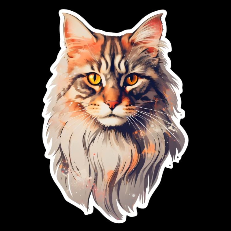 Maine Coon Cat Front View