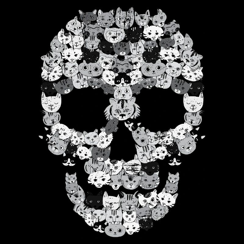 Totenkopf Katzen | Kätzchen Katze Kopf Geschenk