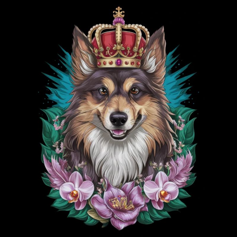 Norwegian Elkhound in Cartoon Design