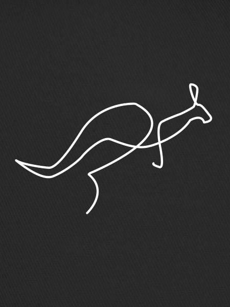 one line kangaroo white
