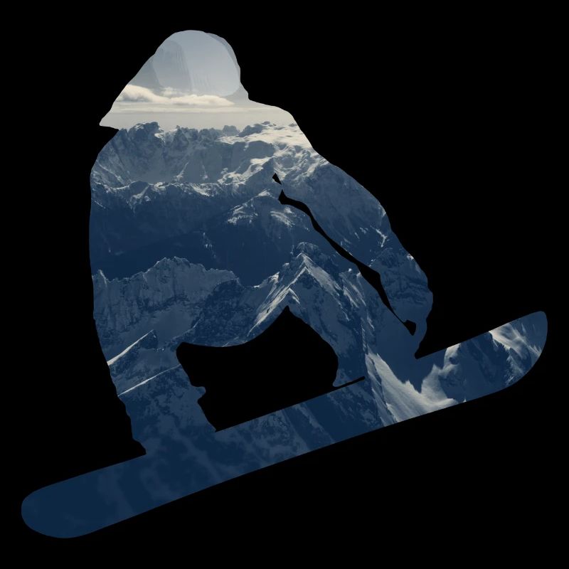 Snowboarder double exposure