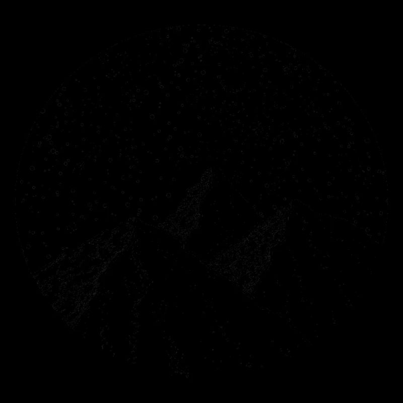 Mountains in the starry sky