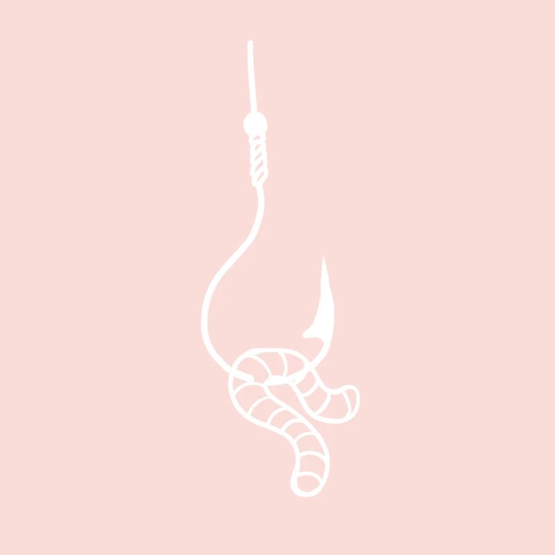 Fish hook with worm - gift idea for worm anglers