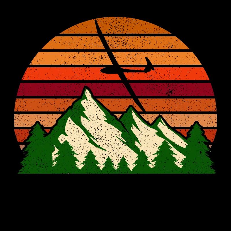 Sunset glider over mountains