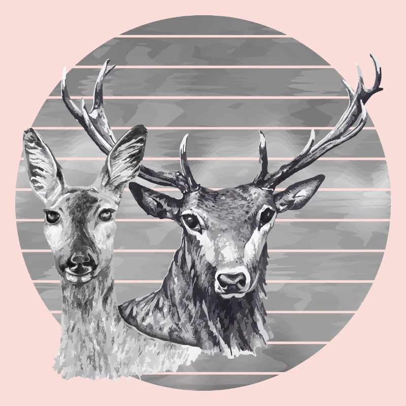 Cerf et biche