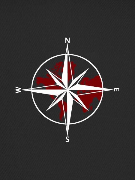 Compass white-red