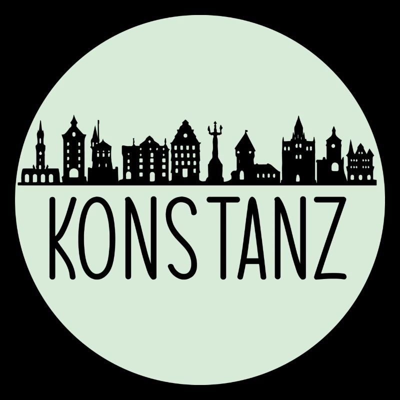 Constance, cercle,skyline,vert mint, logo