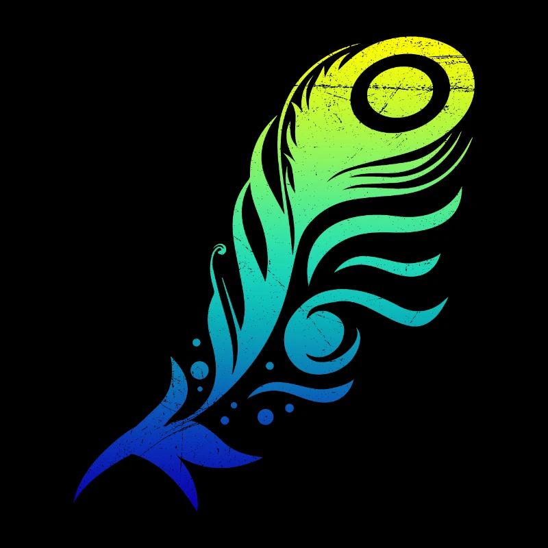 Peacock Feather Feather Tribal Tattoo Gift Idea