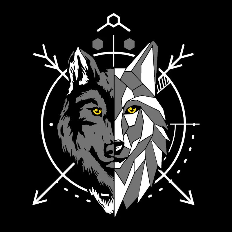 Loup gris géométrique dans le collimateur