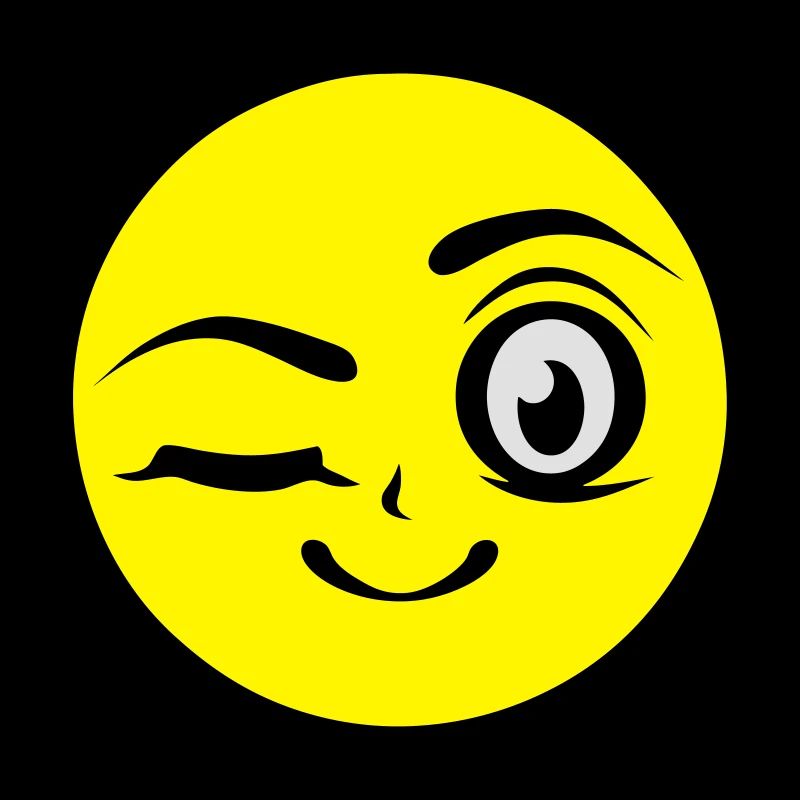 fille clin oeil sourire smiley