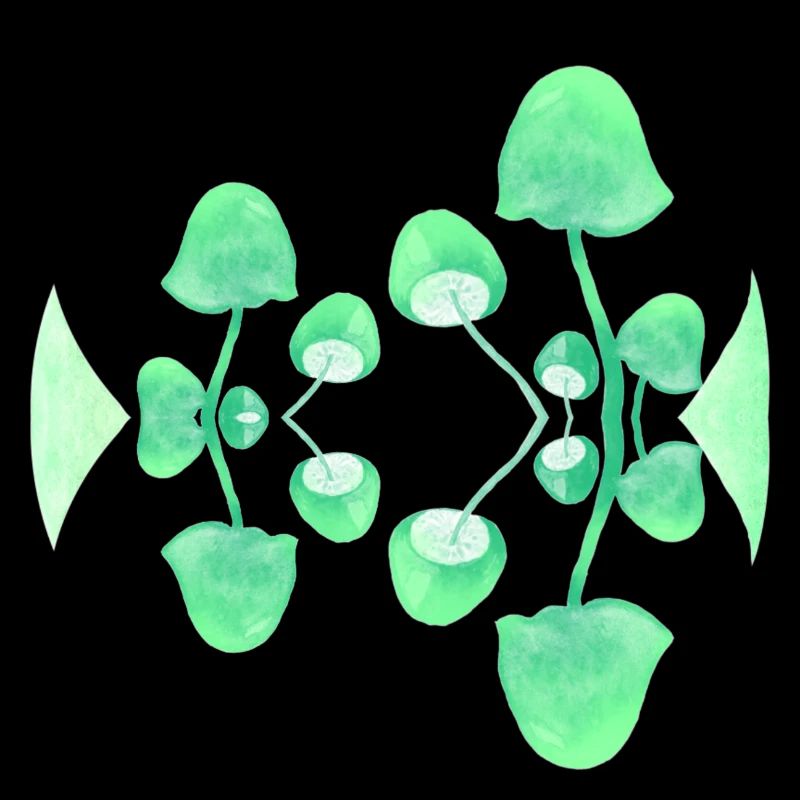 Mushroom Fluorescent Paint Green Mirror