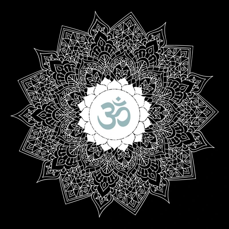 om chakra yoga mint white mandala