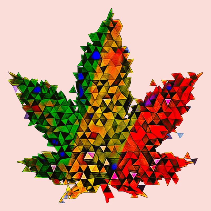 🥦 Feuille de chanvre - Low Poly - Version 🥦 Reggae Weed
