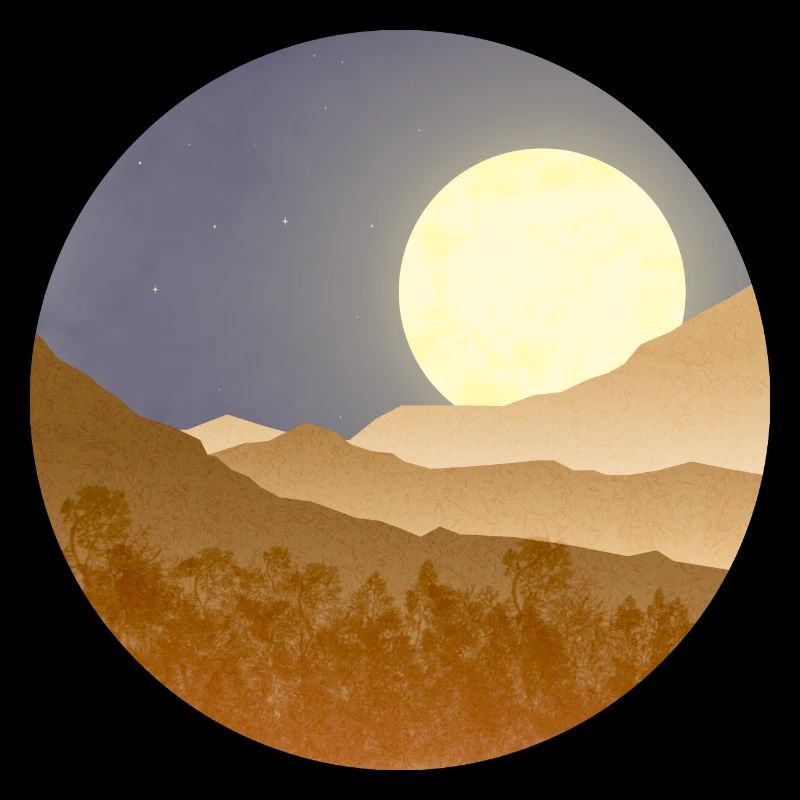 Moon in night landscape