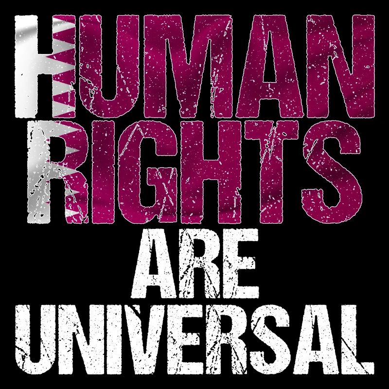 Human Rights Qatar Flag Slogan Gift