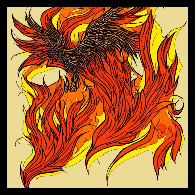 Illustration eines Phönix, Vektorstil