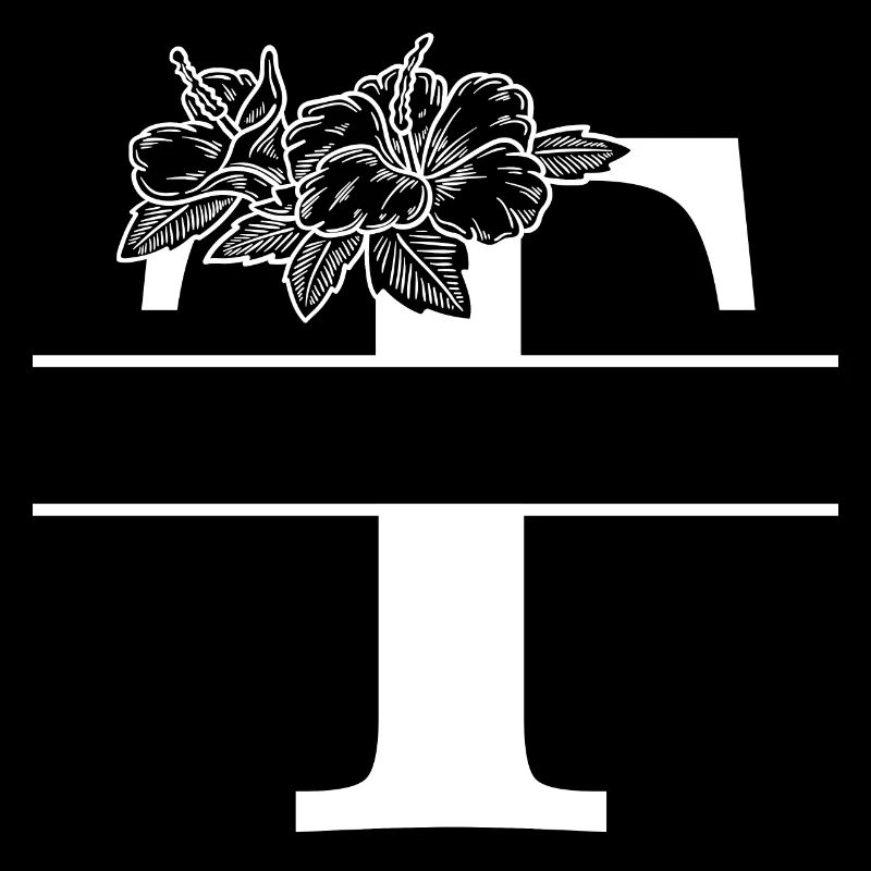 Personalisierter Blumenbuchstabe T