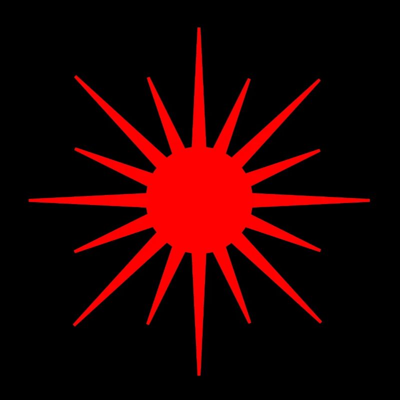 Symbole du soleil rouge