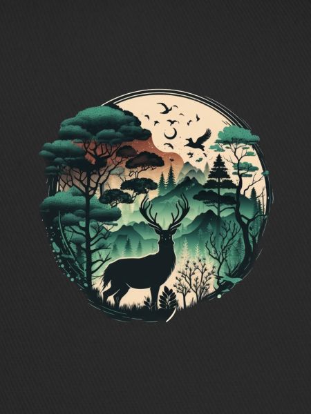 Forest with deer