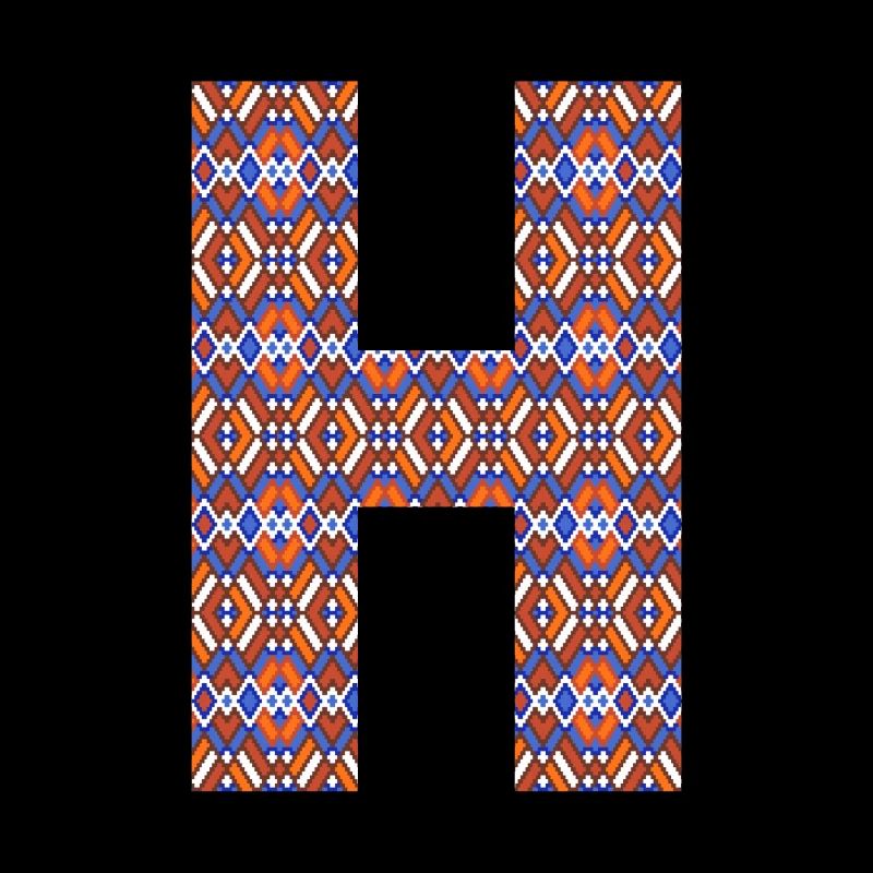 Monogram Letter H- geometric pattern