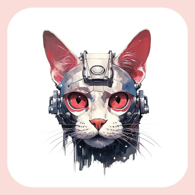 Retro Cyborg Robot Space Cat X