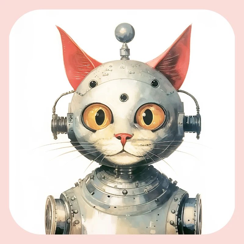 Retro Cyborg Robot Space Cat II