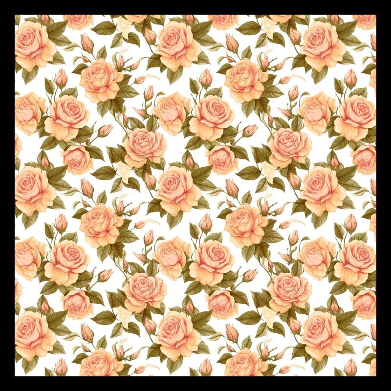 Roses Seamless Pattern Beautiful Elegant Aesthetic