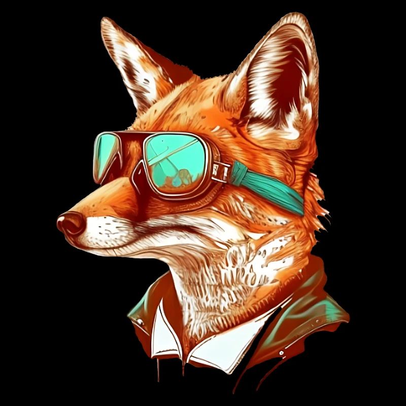 Fuchs mit Fliegerbrille