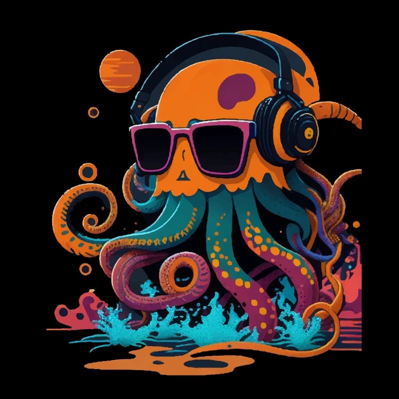 Octopus with sunglasses