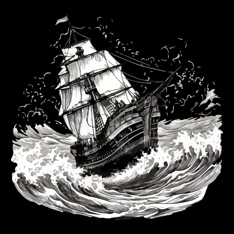 Bâteau dans les vagues