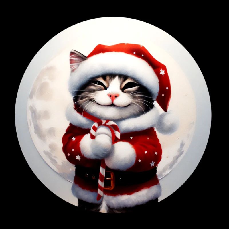 Weihnachtsmann Katze freut sich tierisch