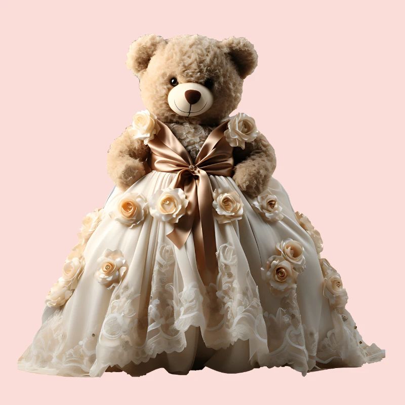 Ours en peluche en robe de mariée
